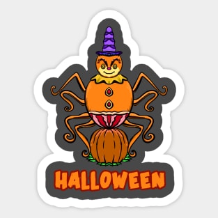 Giant spider in halloween costume Sticker